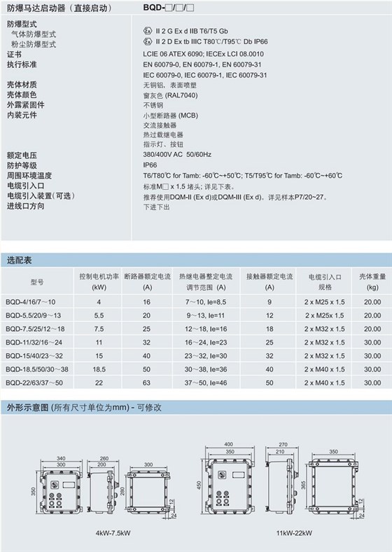 华荣防爆马达启动器 ，ATEX防爆马达启动器，IECEX防爆马达启动器