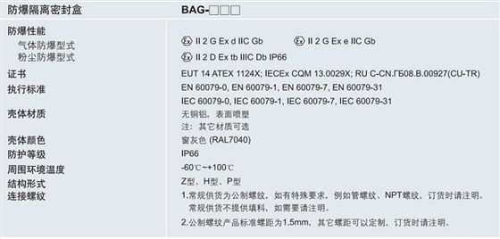 ATEX防爆隔离密封盒，IECEX防爆隔离密封盒，CU-TR防爆隔离密封盒，华荣防爆隔离密封盒