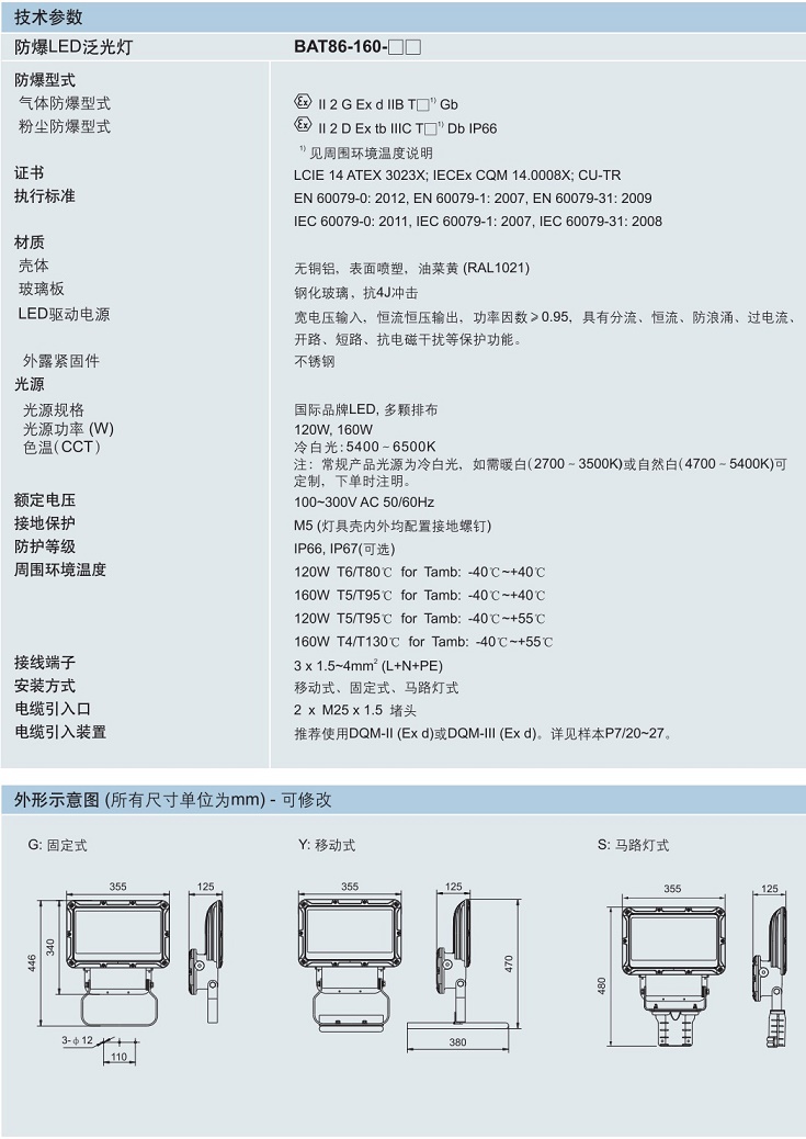 ATEX防爆泛光灯，IECEX防爆泛光灯，CUTR防爆泛光灯