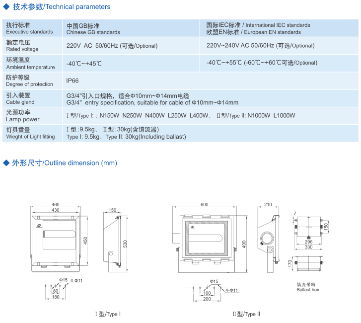 三防泛光灯、防水防尘防腐泛光灯（G）型