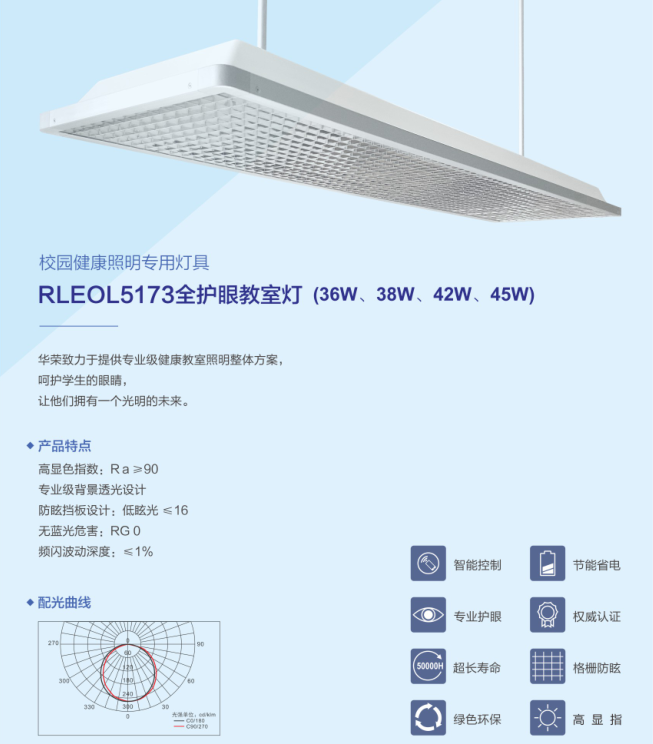 校园健康照明专用灯具、教室健康照明灯、学校健康照明灯