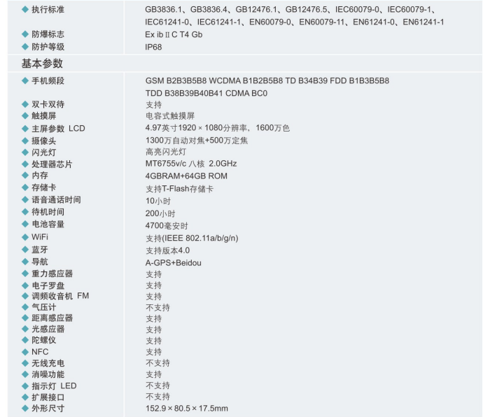 防爆手机、工业防爆智能手机