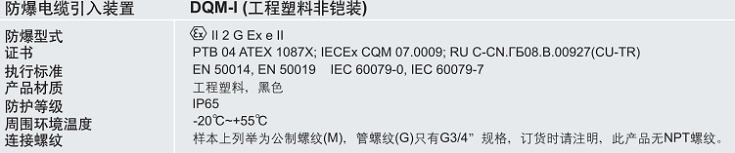 ATEX认证防爆格兰，IECEX认证防爆格兰，CU-TR认证防爆格兰，防爆电缆引入装置（工程塑料）